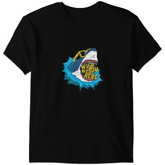 Ocean Shark Wish You Were Here Shark Funny T-Shirts