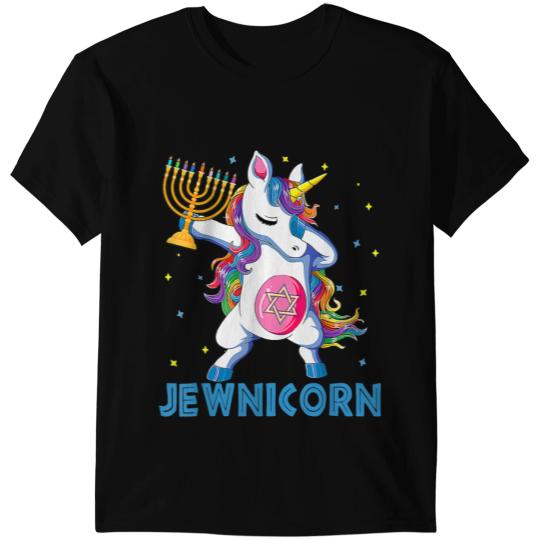 Unicorns Jewnicorn Funny Hanukkah Unicorns Girl Women Pajamas 2 T-Shirts