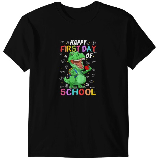 Dinosaur Dino Kids Happy 1st Day of School Kindergarten Prek Boy Dinosaur Trex T-Shirts
