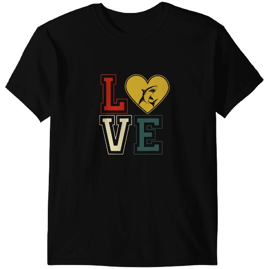 Ocean Shark Retro Shark Hearts Animals Valentines Day Couples T-Shirts