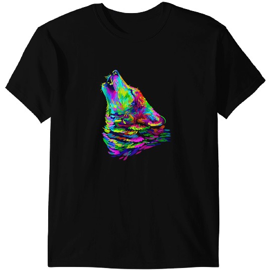 Wolves wolfs Realistic white wolfs realistic animal print with colors Coyote Coyote T-Shirts