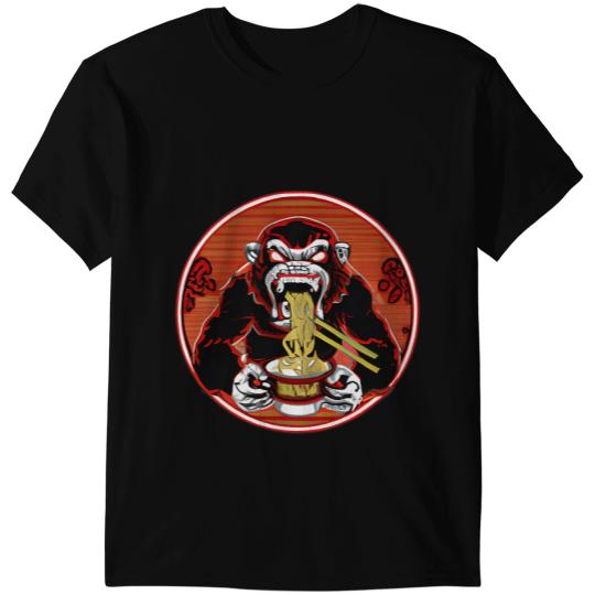 Monkey Lover Funny Indie Urban food angry Monkey Ramen bowl Noodles T-Shirts