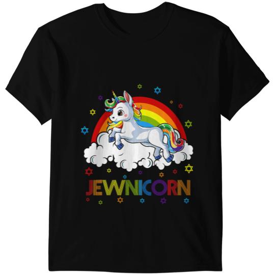 Unicorns Jewnicorn Funny Jewish Unicorns Chanukah Girls Hanukkah Women T-Shirts