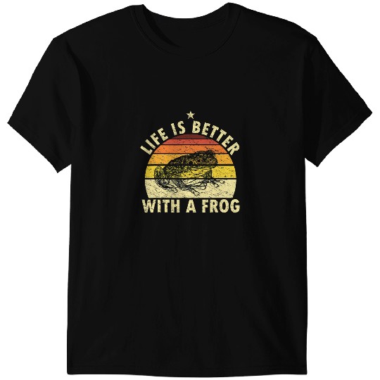 Frog Gift Retro Frog Lover Toad Life Is Better With A Frog Tree T-Shirts
