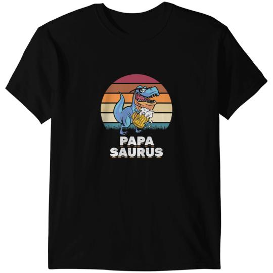 Dinosaur Dino Mens Papa Saurus Fathers Day Dino Daddy Dinosaur PapaSaurus T-Shirts