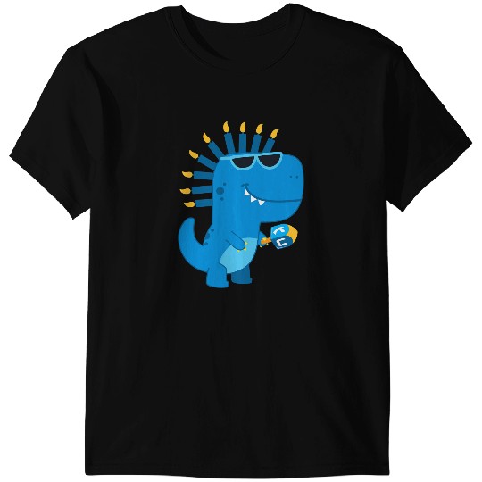 Dinosaur Dino Menorasaurus Funny Hanukkah Dinosaur Menorah T-Shirts