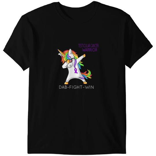 Unicorns Testicular Cancer Warrior Unicorns Dab Fight Win T-Shirts