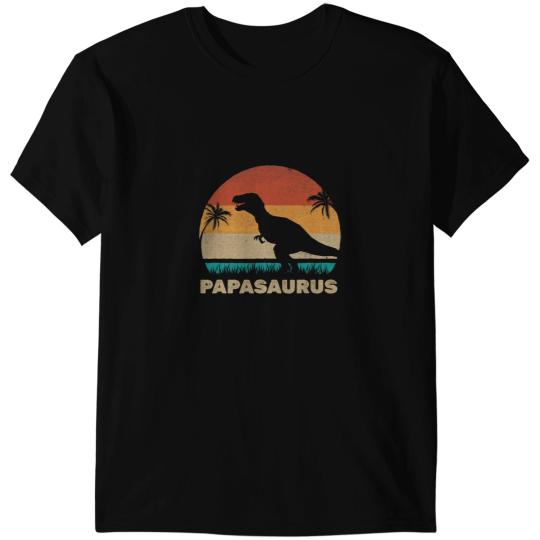 Dinosaur Dino Mens PapaSaurus TRex Daddy Dinosaur Matching Family Papa Saurus T-Shirts
