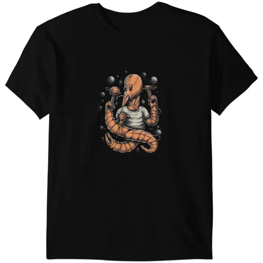 Shrimp Gift Prawn Gym Fitness Workout Kawaii T-Shirts