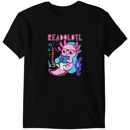 Axolotls Animals Lover Mexican Salamander Bookworm Reader 247Axo T-Shirts