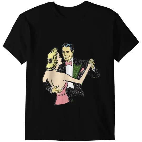 1940s dancing couple vintages style ballroom distressed PRINT T-Shirts