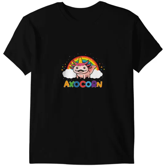 Axolotls Animals Unicorns Axocorn Cute Axolotls Salamander Unicorns Animal RainbowAxo T-Shirts