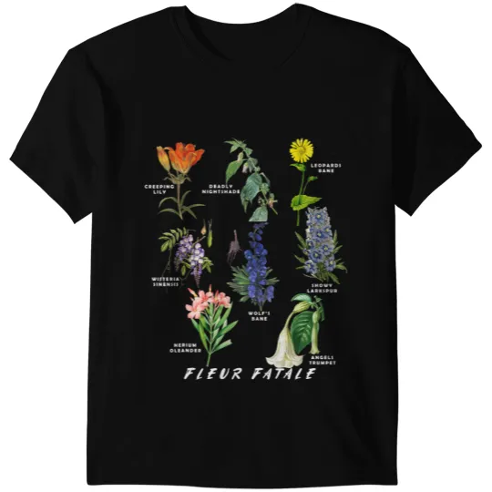 Botanist Gardening Fleur Fatale Poison Botanical Chart T-Shirts