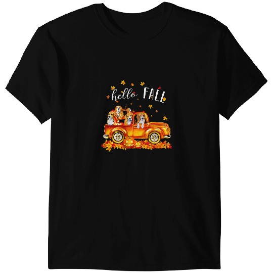 Beagle Hello Fall in Car Pumpkin Happy Halloween 99 Dog Lover T-Shirts
