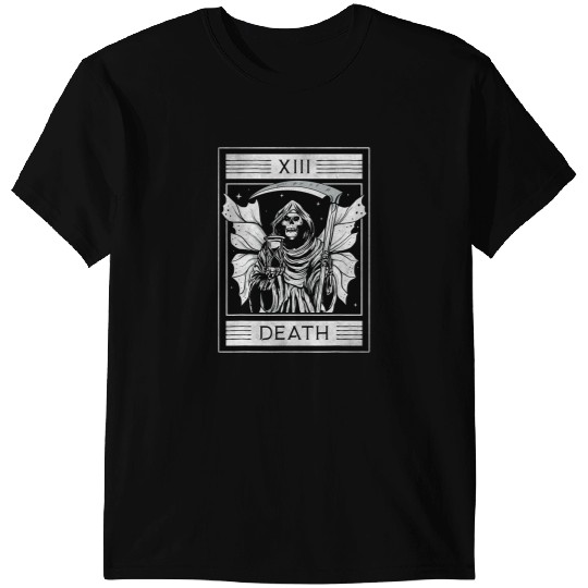 Fairycore Grunge Aesthetic Death Tarot Card Grim Reaper T-Shirts