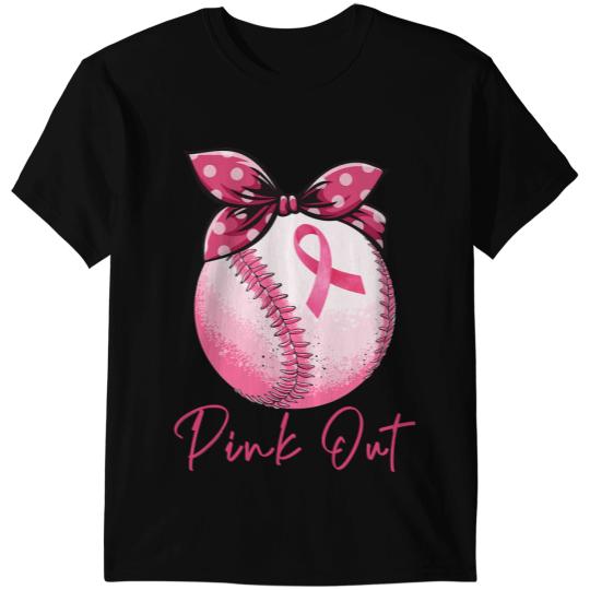 Baseball Gift Ribbon Pink Out Baseball Pink Ribbon 232 T-Shirts