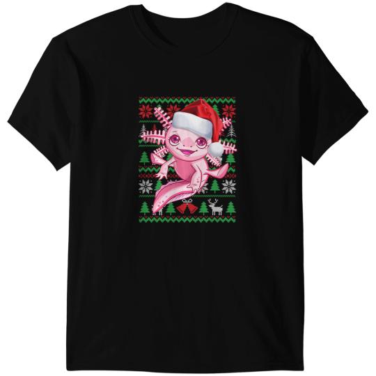 Axolotls Animals Ugly Christmas Santa Costume Salamander Christmas Axolotls 1Axo T-Shirts