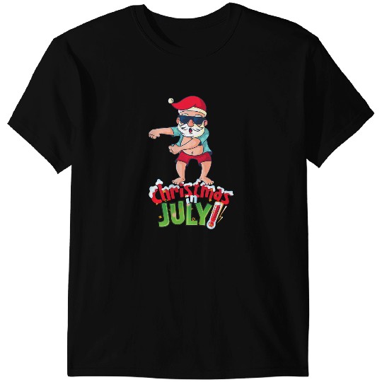 Funny Christmas in July Summer Dabbings Santa Xmas T-Shirts