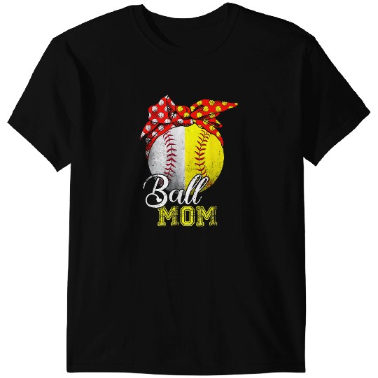 Baseball Gift Mom Ball Funny Sport Softball Baseball Mothers Day Women T-Shirts