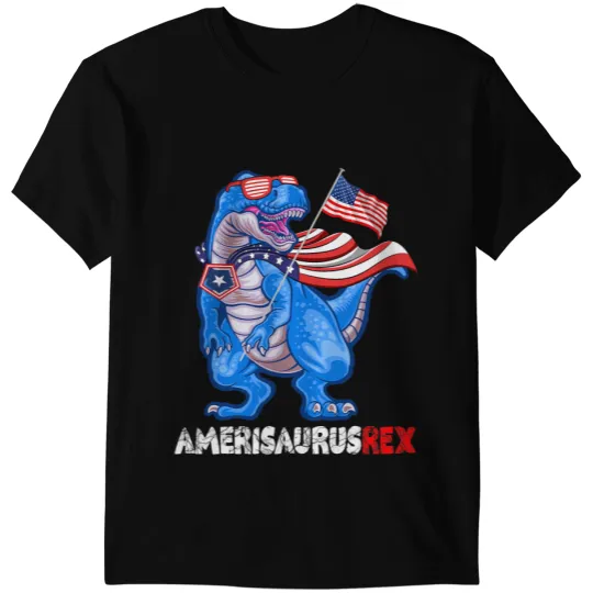 Dinosaur Dino 4th Of July Amerisaurus T Rex Funny Dinosaur Boys Kids Men T-Shirts