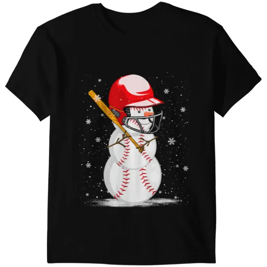 Baseball Gift Snowman Balls Snow Christmas xmass Men Women 531 T-Shirts