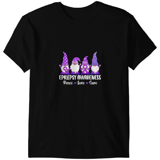 Funny Cute Gnomes Peace Hope Love Epilepsy Awareness Month T-Shirts