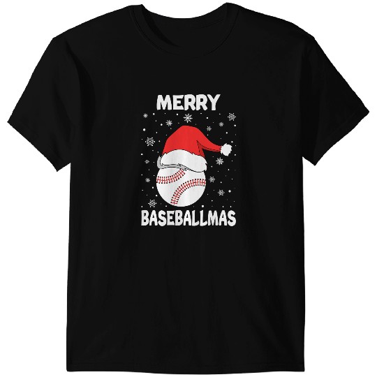Baseball Gift Merry Baseballmas Funny Santa Claus On A Baseball xmass Sport 517 T-Shirts