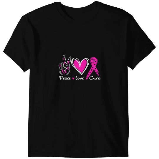 BC Woman Breast Cancer Awareness Costume Pink Peace Love Cure Cancer T-Shirts