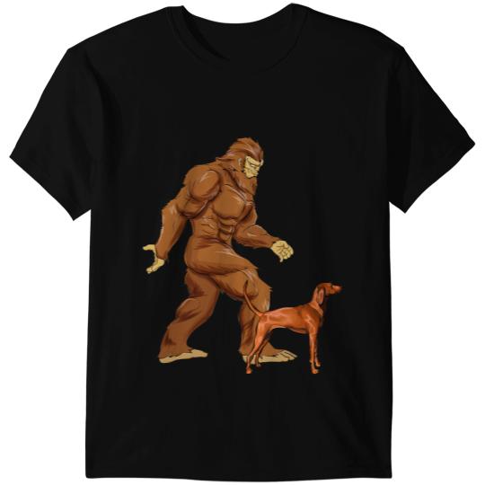 Funny bigfoots Walking Redbone Coonhound Sasquatch Dog T-Shirts