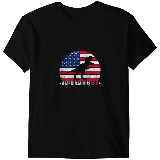 Dinosaur Dino 4th of July Kids Boys Men Amerisaurus T Rex 1 T-Shirts