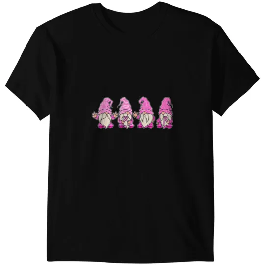 BC Mens Cute Gnome Pink Ribbon Breast Cancer Awareness Love Support Cancer T-Shirts