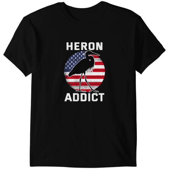 American Birding Heron Addict Blue Heron T-Shirts