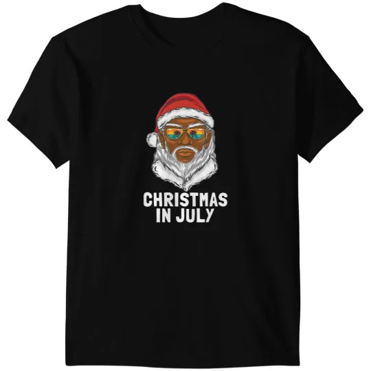 Funny Christmas in July Santa Sunglasses Summer vacation T-Shirts