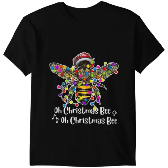 Bee Beekeeping Santa Oh Christmas Oh Christmas Light Funny 560 Beekeeper T-Shirts
