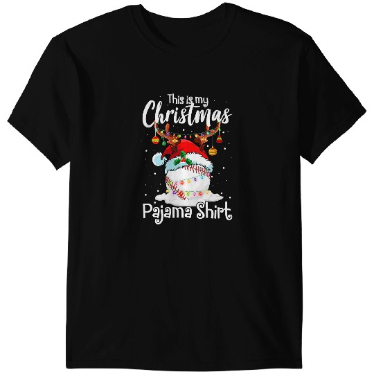 Baseball Gift This Is My Christmas Baseball Pajama For Mom Women Girls 96 T-Shirts