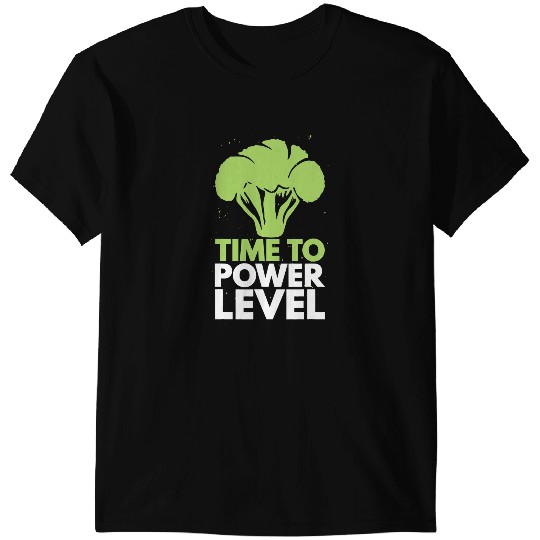 Funny Time To Power Level Broccoli Vegetarian Vegans T-Shirts