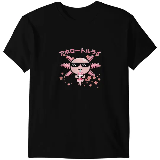 Axolotls Animals Kawaii Axolotls Life Ramen Strawberry Milk Shake Japanese 178Axo T-Shirts