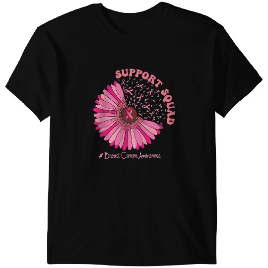 BC Support Squad Pink Funflower Breast Cancer Awareness Cancer T-Shirts