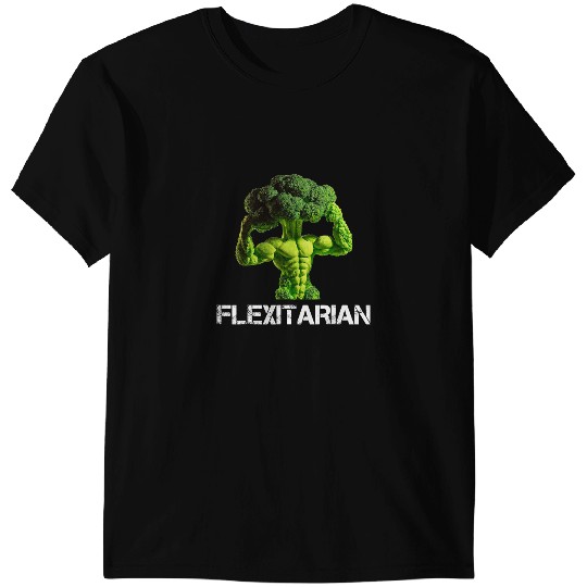 Flexitarian Broccoli Bodybuilder Clean Eating Weight Lifting T-Shirts