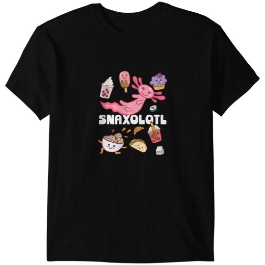 Axolotls Animals Walking Fish Salamander Snack Lover SnAxolotlsAxo T-Shirts