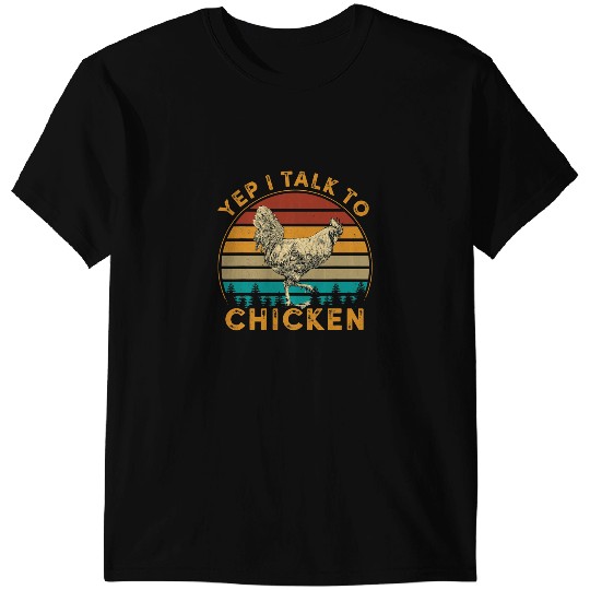 Chicken Poultry Mens vintages I Talk To Chickens Funny Chicken Dad Farmer 121 T-Shirts