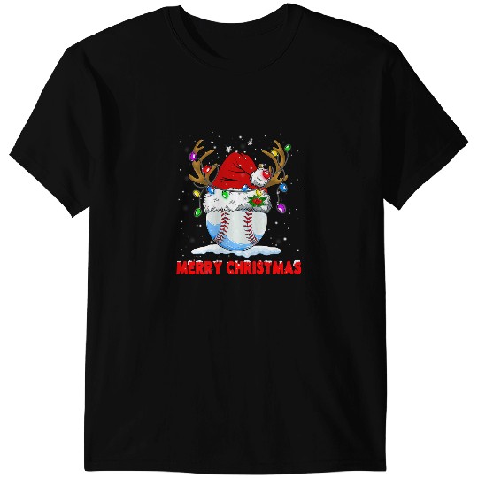 Baseball Gift Merry Christmas Santa Hat Reindeer Family Pajamas 13 T-Shirts