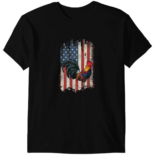 Chicken Poultry American Flag Cock Fighting rooster Chicken 173 T-Shirts