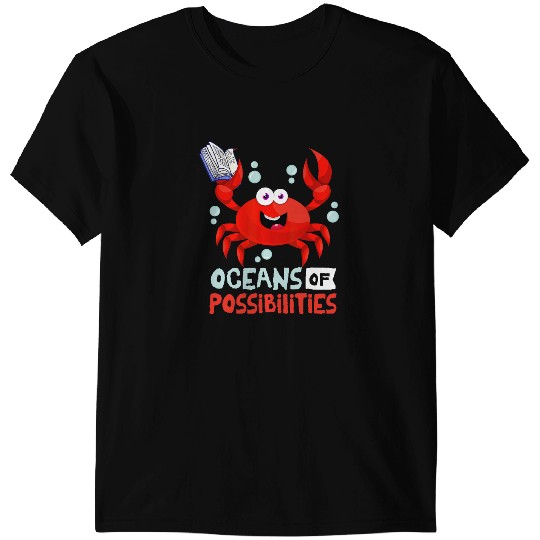 Book Reading Oceans of Possibilities Summer Reading 2T Crab T-Shirts