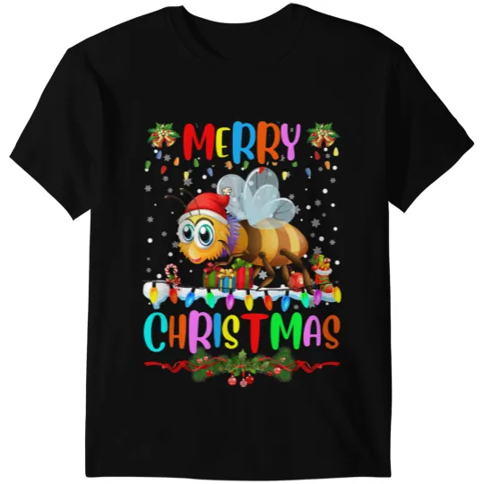 Bee Beekeeping xmass Bumble Bee Lighting Santa Merry Christmas Bumble Bee 600 Beekeeper T-Shirts