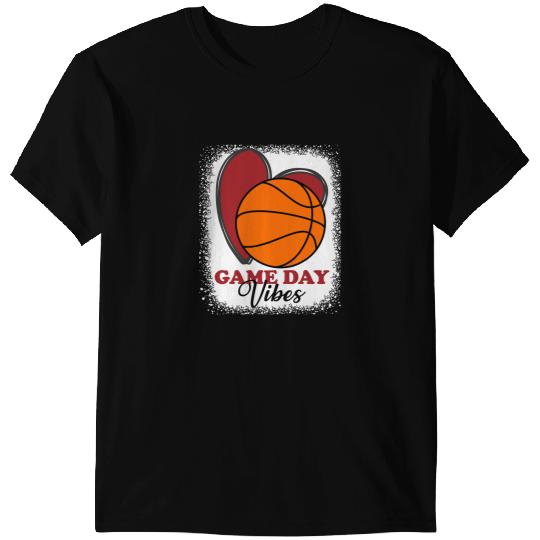 Basketball Gift Coachs Bleached basketball Game Day Vibes basketball Mom Game Day 73 T-Shirts