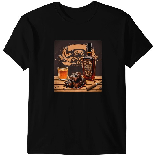 BBQ Barbeque Whisky Bourbon Grilled Meat Drinking Grill T-Shirts