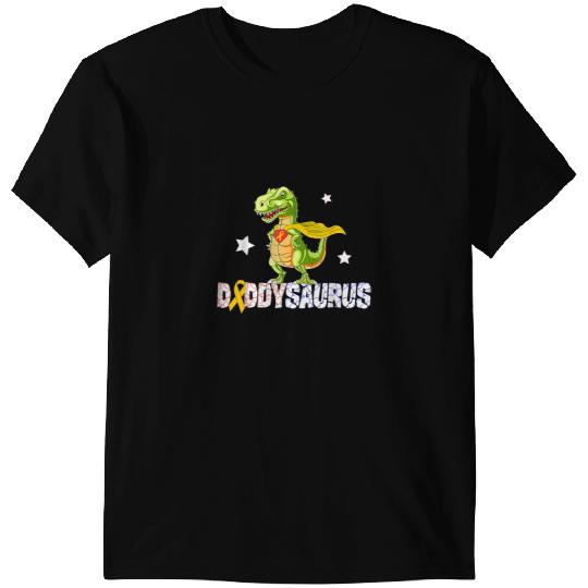 Dinosaur Dino Childhood Cancer Awareness Dinosaur Daddysaurus Support T-Shirts