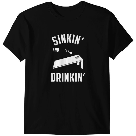 Beer Sinkin and Drinkin Cornhole Beer Summer Party Tailgate T-Shirts