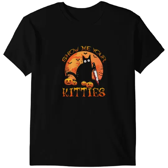 black cats Paws Halloween Show Me Your Kitties cat pun 113 T-Shirts